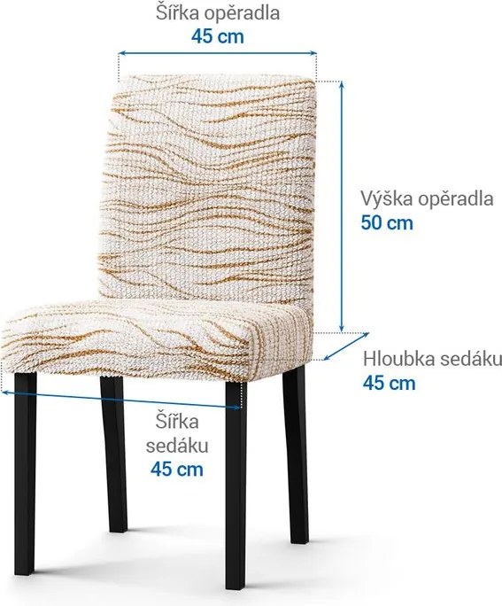 Gaico Huse bielastice UNIVERSO NOU bej cu dungi scaun cu spatar 2 buc (45 x 45 x 50 cm)
