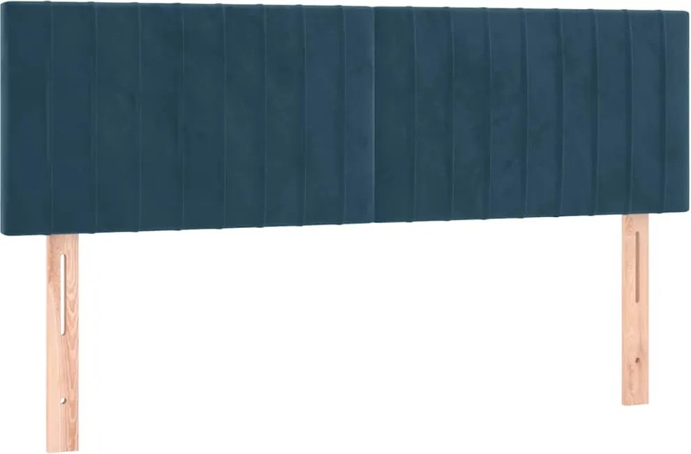 vidaXL Tăblii de pat, albastru închis, 144x5x78/88 cm, catifea
