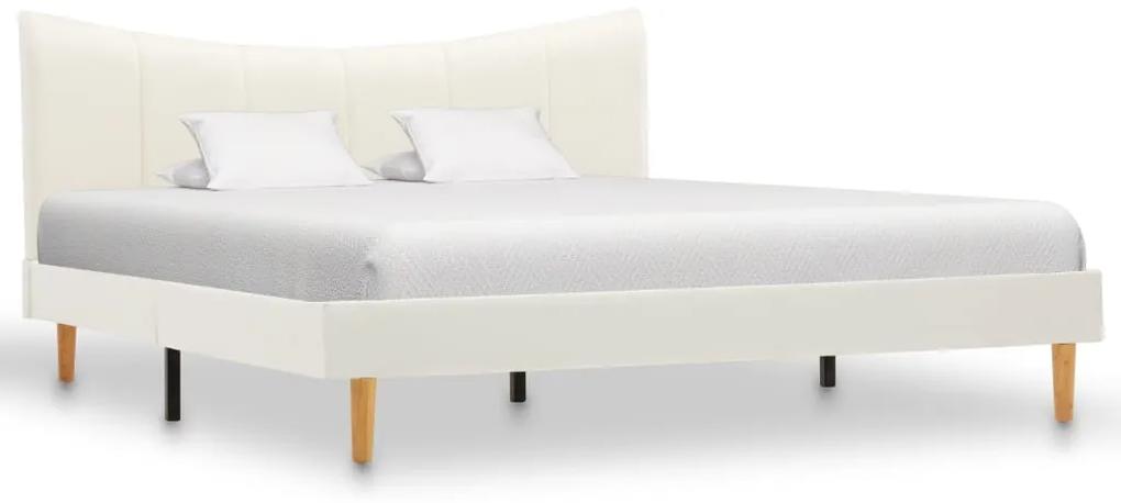 288511 vidaXL Cadru de pat, alb, 140 x 200 cm, piele artificială