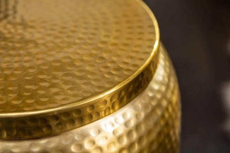 Masuta auxiliara design unicat Orient Storage 35cm, auriu