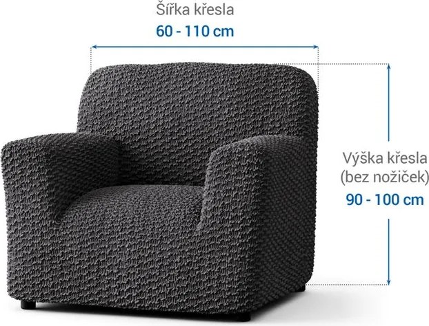 Gaico Huse bielastice MOSAICO gri închis fotoliu (l. 60 - 110 cm)