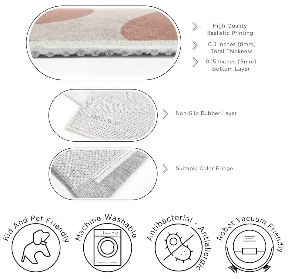 Covor roz lavabil 120x180 cm Strawberry Latte – Mila Home