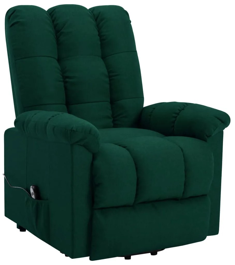 321386 vidaXL Fotoliu cu ridicare, verde închis, material textil