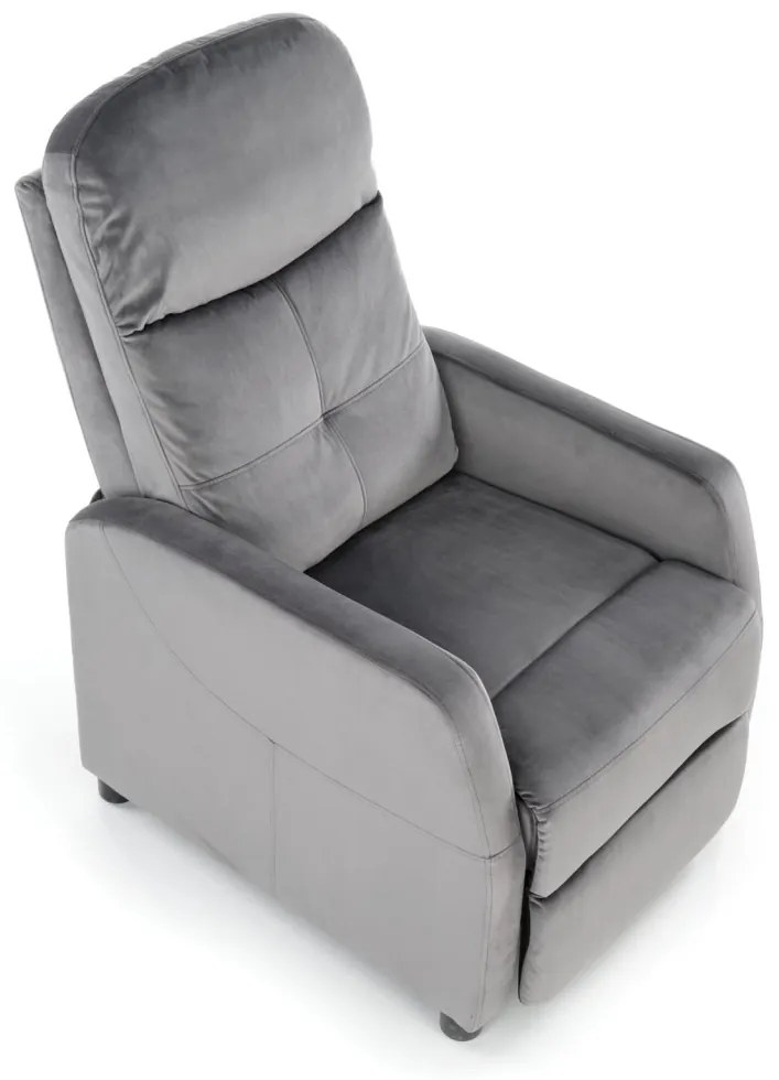 Fotoliu recliner Felipe 2 velvet gri H103 cm