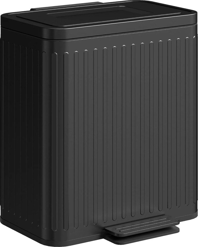 HOMCOM Coș de gunoi pentru bucătărie, 2 x 20 L compartimente, separare eficientă a deșeurilor, pedală, plastic, metal, Negru | Aosom Romania