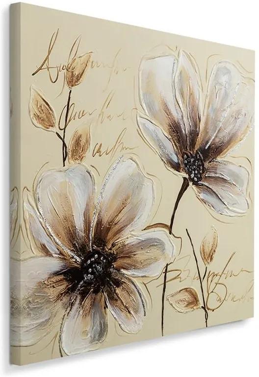 CARO Tablou pe pânză - Flowers 7 100x100 cm