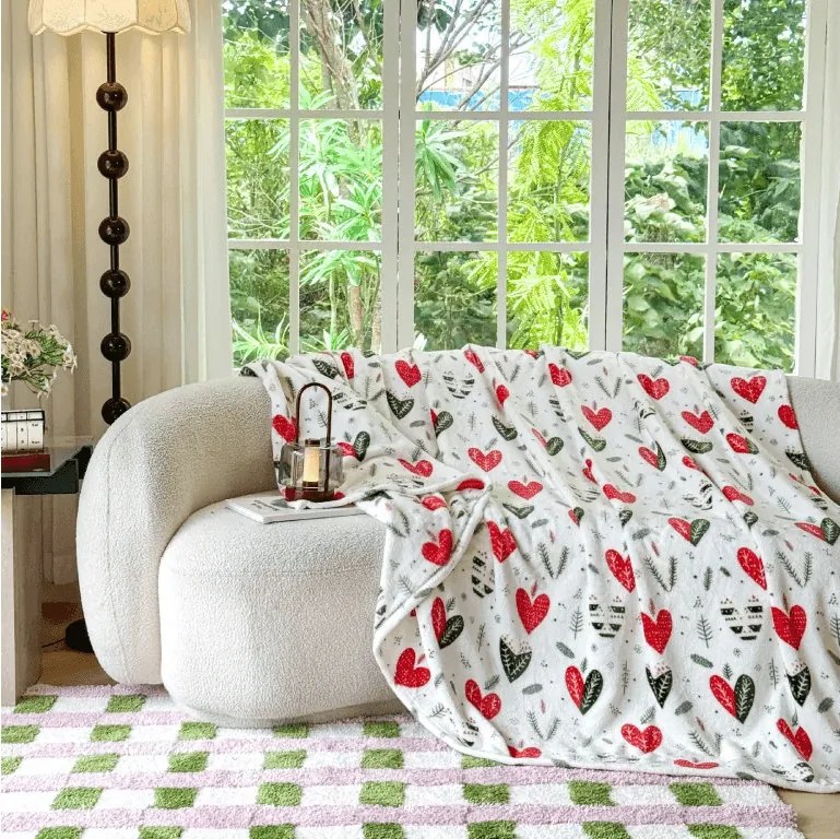Patura Cocolino WINTER HEARTS, colorata Dimensiune: 200 x 220 cm