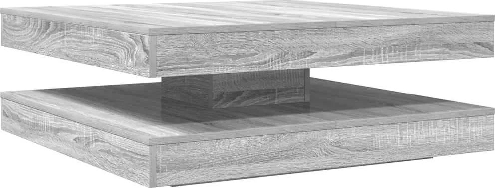 vidaXL Măsuță cafea rotativă 360 grade, sonoma gri 90x90x34,5 cm