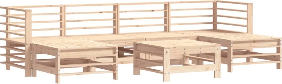 vidaXL Set mobilier de grădină, 7 piese, lemn masiv de pin