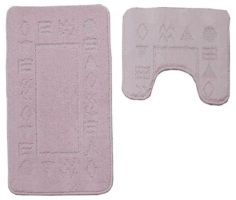 Set covorase Classic, 2 buc/set, 50x80 + 40x50 cm, antik, roz