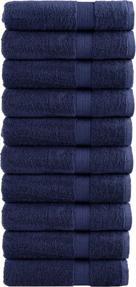 vidaXL Prosoape de duș premium, SOLUND 10buc bleumarin 70x140cm 600 gsm