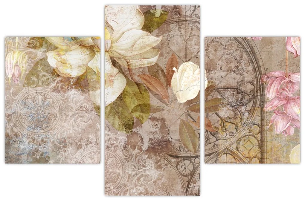 Tablou - Ornament de flori (90x60 cm)