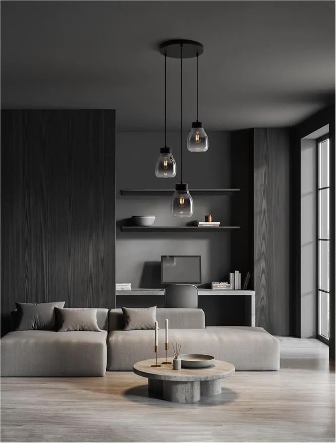Lustra cu 3 pendule design modern Blaku