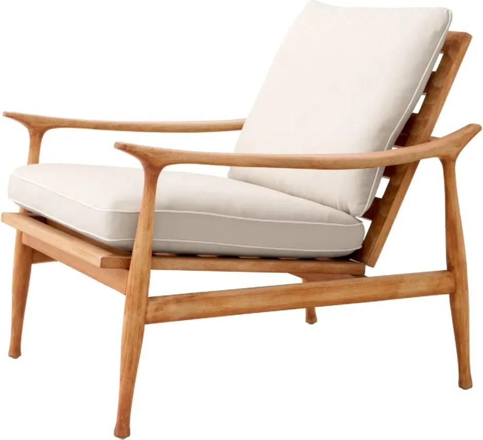 Fotoliu elegant pentru exterior design LUX Manzo natur / flores off-white