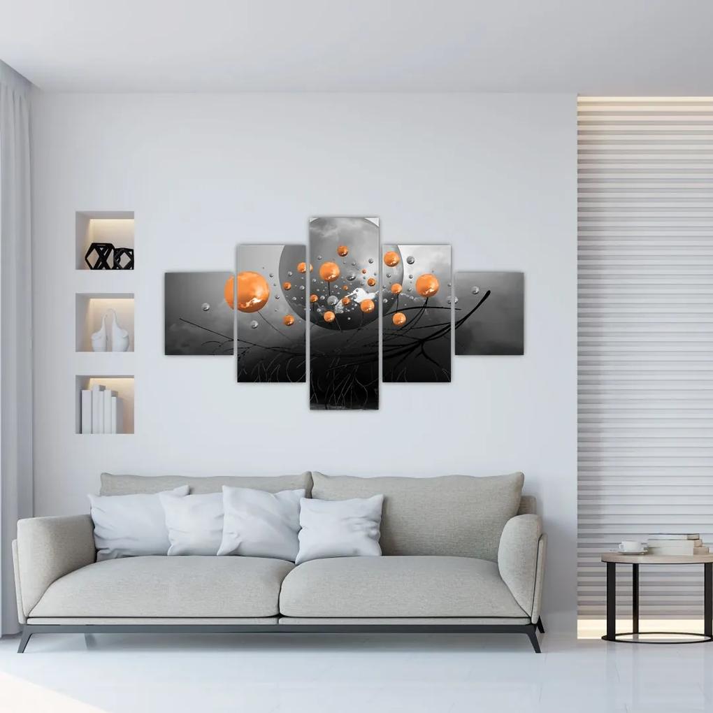 Tablou cu bile portocalii (125x70 cm), în 40 de alte dimensiuni noi