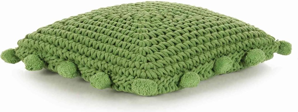 vidaXL Perna decorativă Basketweave cu pernă Verde 50 x 50 cm Bumbac