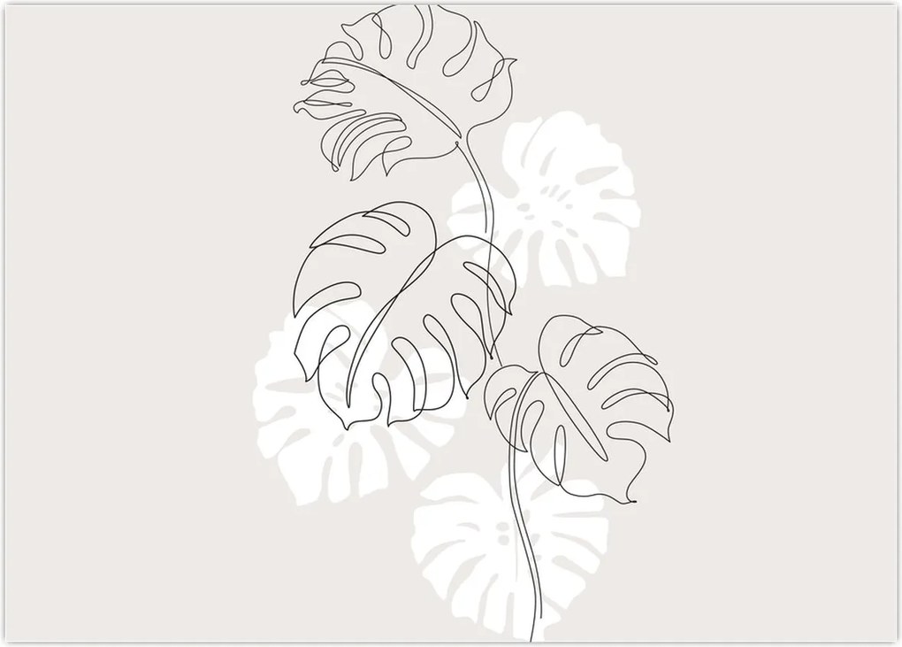 Tablou - Linia de artă monstera N⁰3 (70x50 cm)
