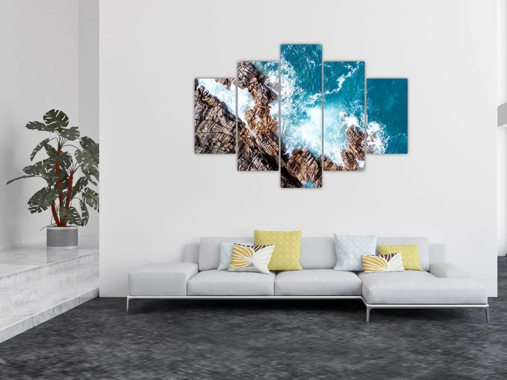 Tablou cu stânci și mare (150x105 cm)