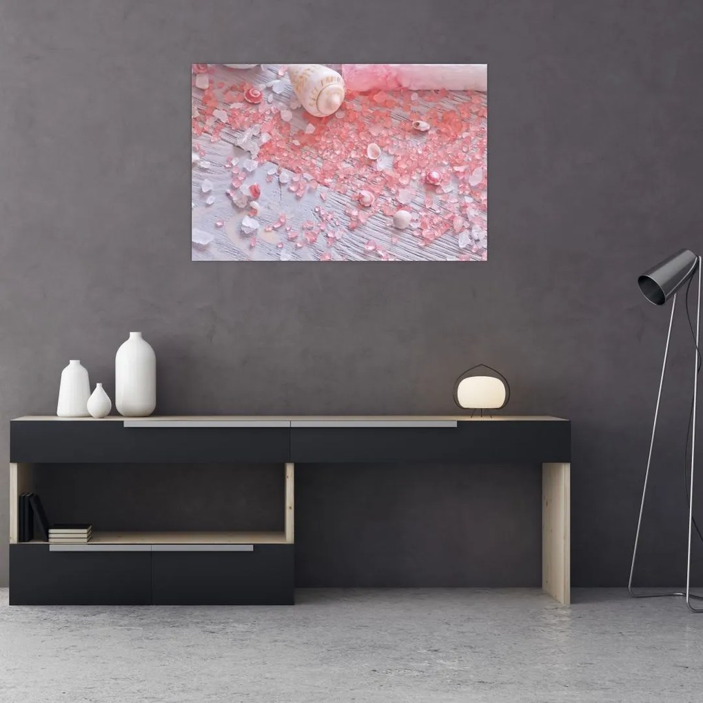 Tablou - Atmosfera de litoral în nuanțe roz (90x60 cm)