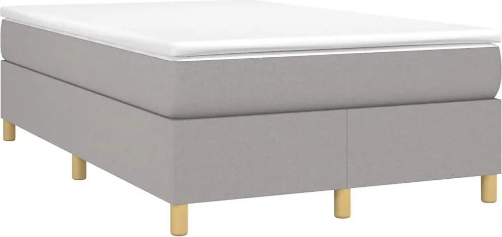 vidaXL Pat box spring cu saltea, gri deschis, 120x190 cm, textil