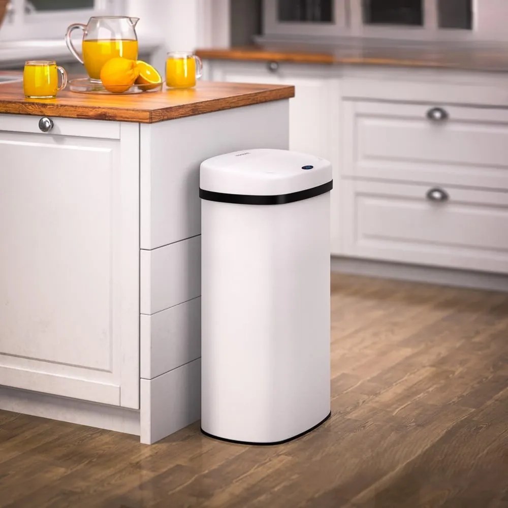 Coș de gunoi cu senzor DEUS, 58 litri, alb Jurhan