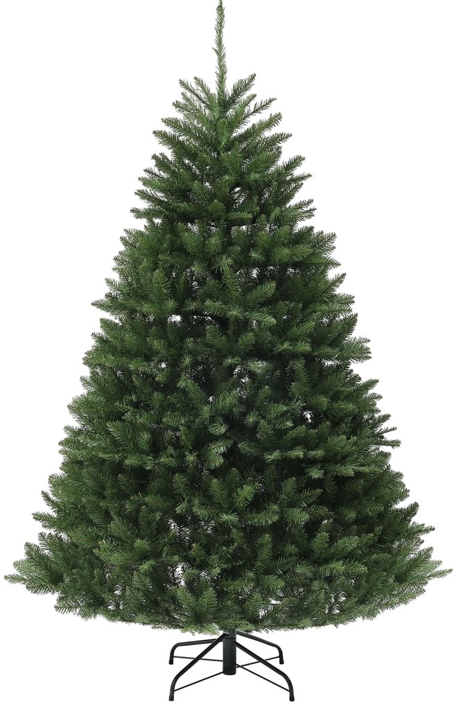 HOMCOM Pom de Crăciun Artificial Înalt de cu 1838 Ramuri, Pom de Crăciun Realist cu Bază de Oțel, Ø130x195 cm, Verde | Aosom Romania