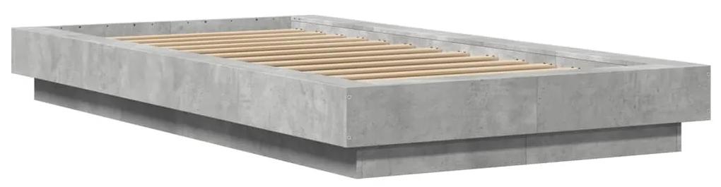 3281248 vidaXL Cadru de pat, gri beton, 75x190 cm, lemn prelucrat