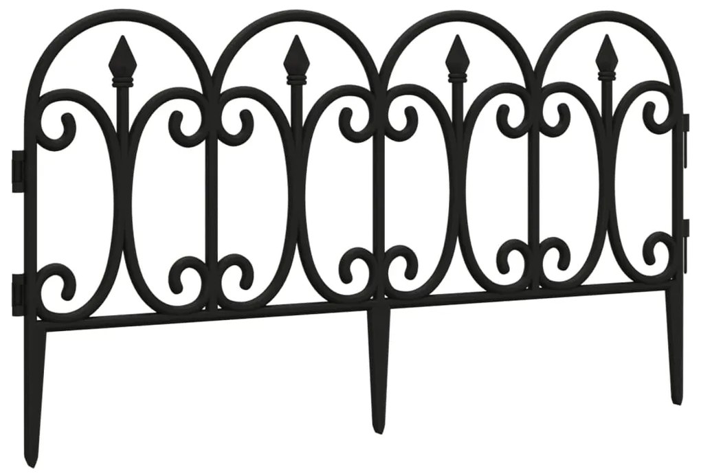 Borduri de gazon, 17 buc., negru, 10 m, PP