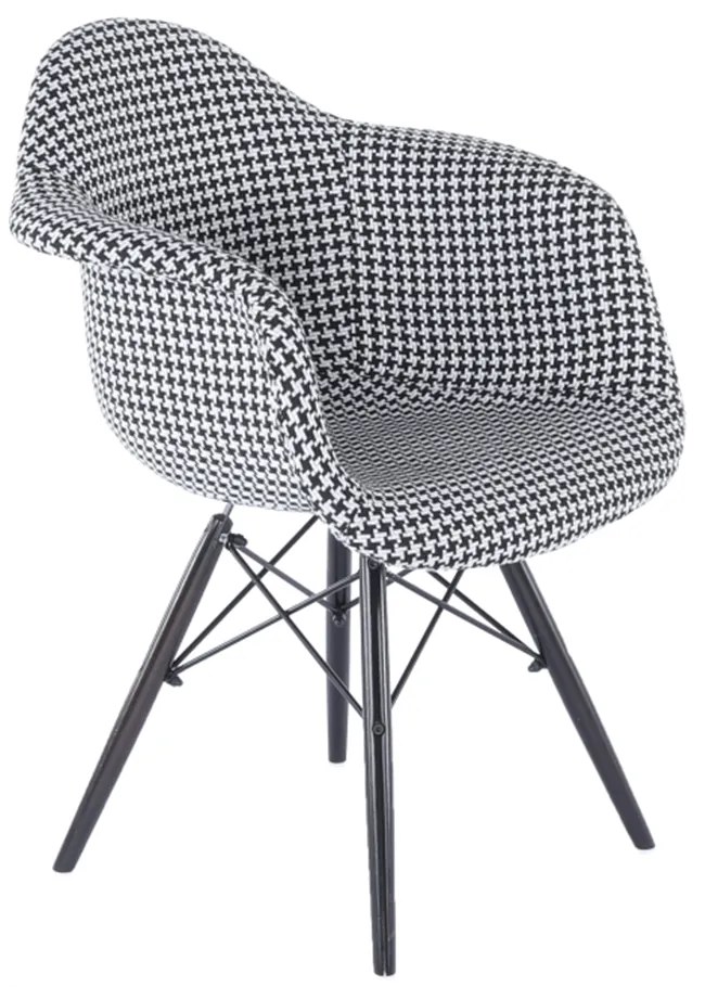 Fotoliu, textil cu model/lemn masiv, AMPER
