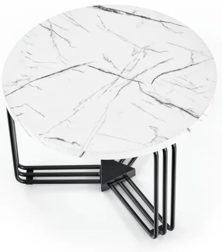 Măsuță de cafea ANTICA 41x55 cm negru/decor marmorat