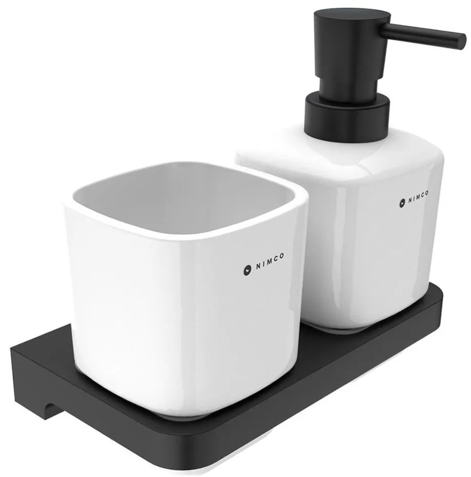 Dozator de săpun și suport de periuțe de dinți de perete NIMCO MAC 2905831K-T-90 MAYA 320 mm