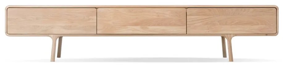 Comodă TV din lemn masiv de stejar cu 3 sertare Gazzda Fawn