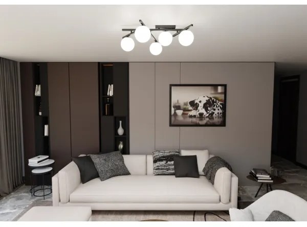 Plafonieră SMART 5xE14/10W/230V negru/alb