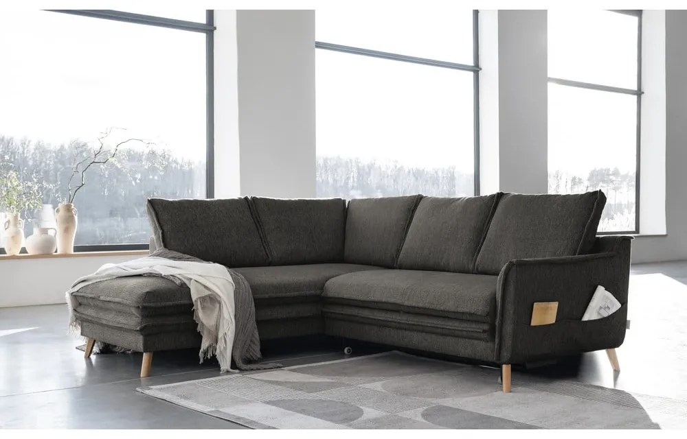 Colțar gri închis extensibil (cu colț pe partea stângă ) Charming Charlie – Miuform