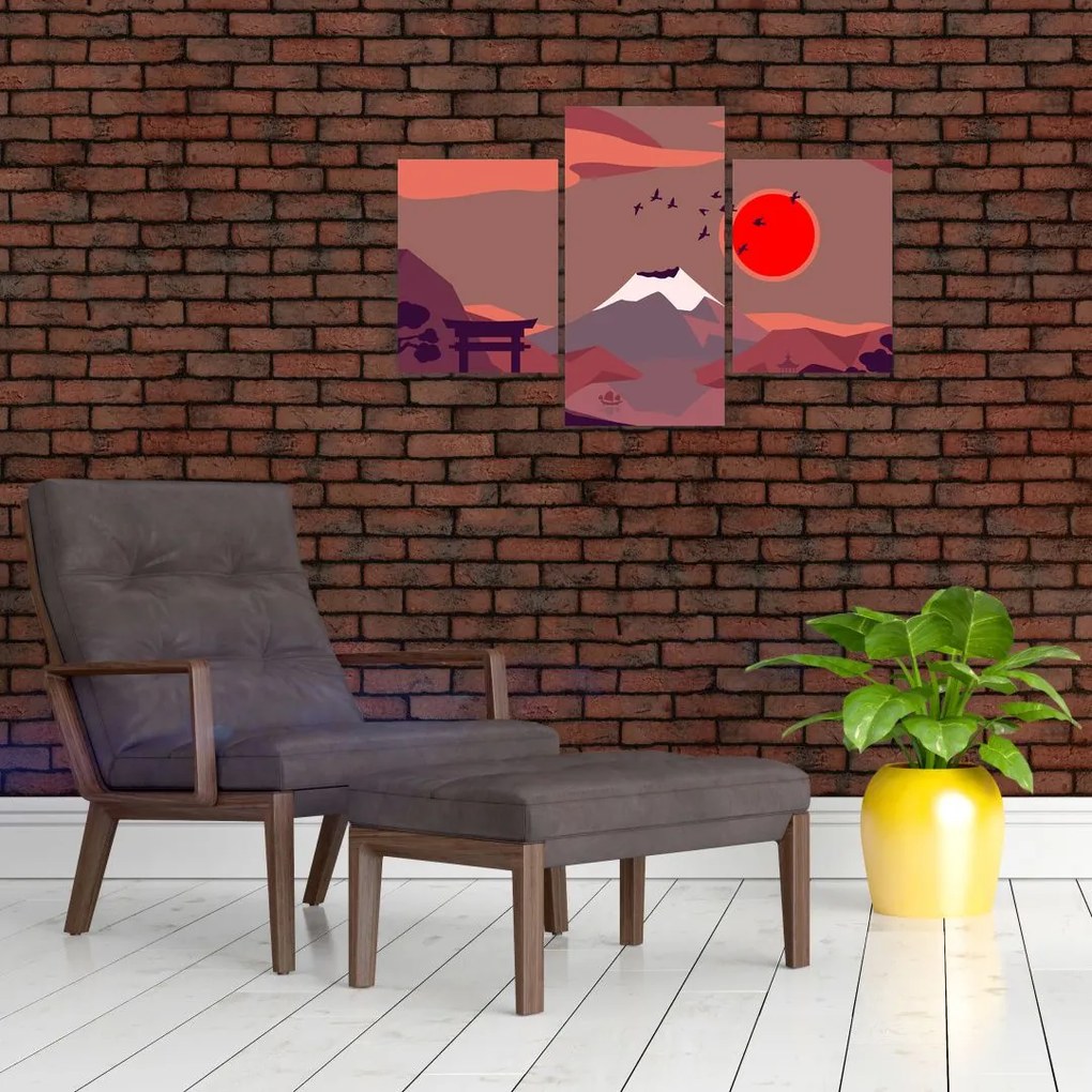 Tablou - Ilustrație a Muntelui Fuji (90x60 cm)