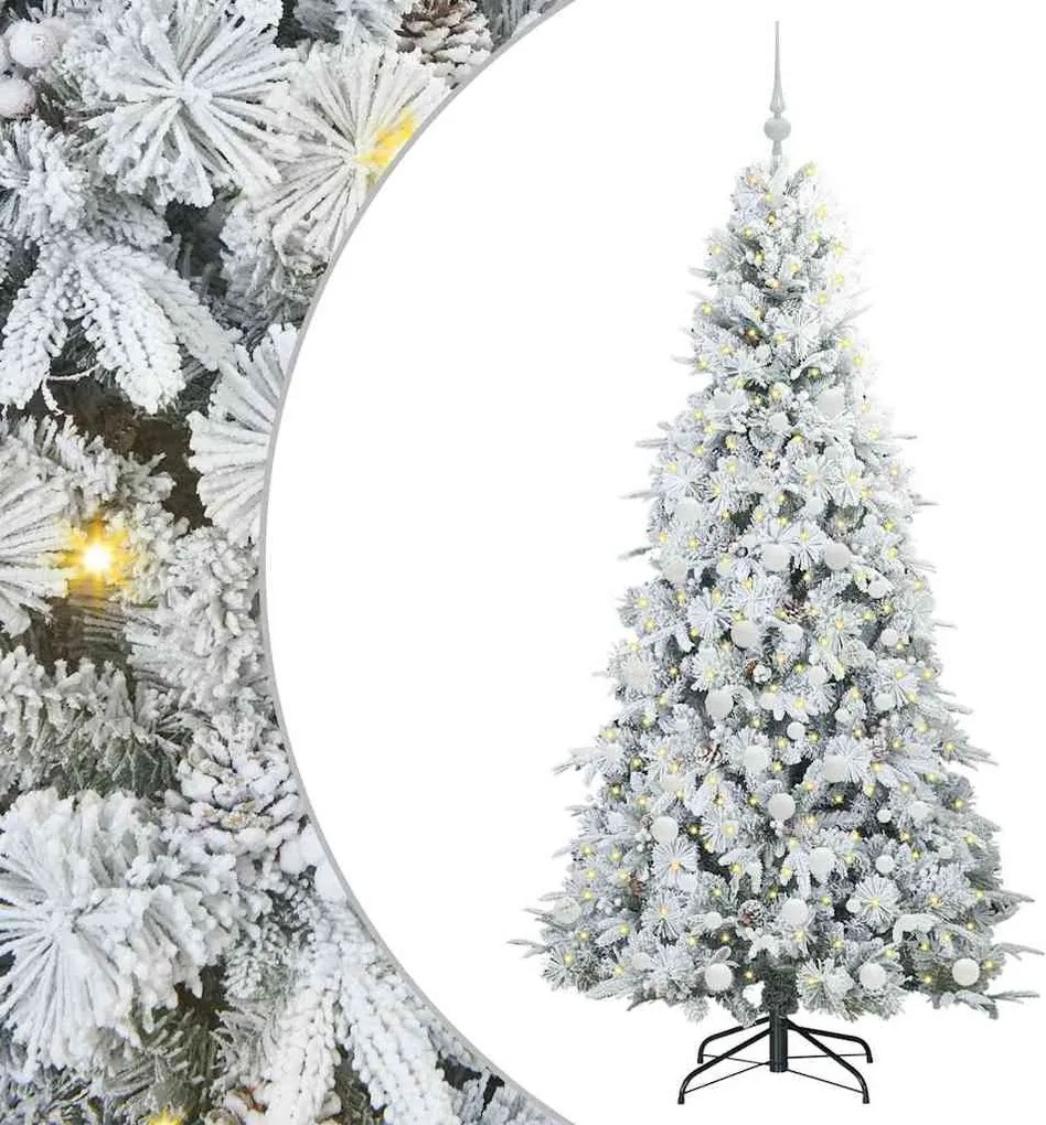 vidaXL Brad de Crăciun artificial cu ramuri articulare Alb 180 cm