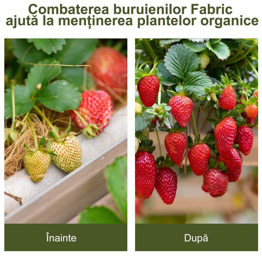 Outsunny Folie pentru Protecția Solului Drenantă și Respirabilă, 50x1 md în PP, pentru Grădina de Legume | Aosom Romania