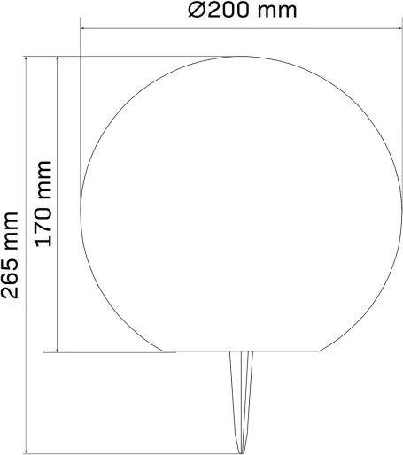 Lampă solară LED KULA, 3,2 V, 3000/4000/6500 K, Ø 20 cm, 500 mAh, IP65, albă