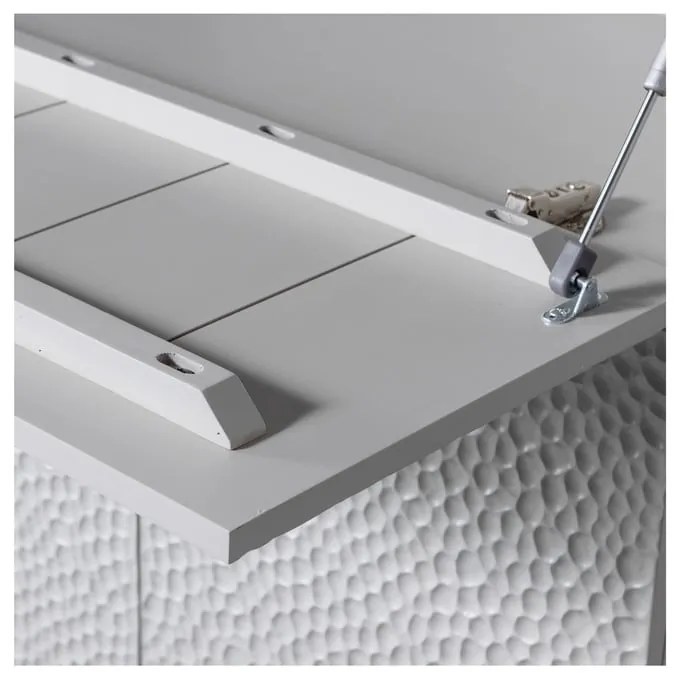 Dulap vinotecă gri deschis din lemn de mango 90x146x46 cm Carved – WOOOD