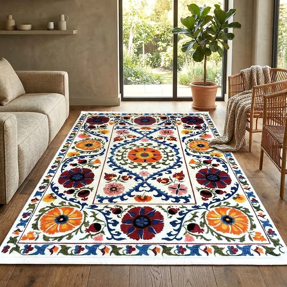Covor camera antiderapant, Traditional Floral Multicolor, 200x300 cm