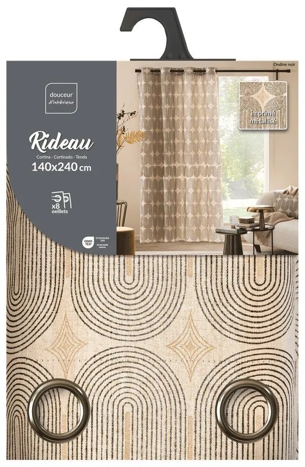 Draperie neagră-bej 140x240 cm Ondine – douceur d'intérieur