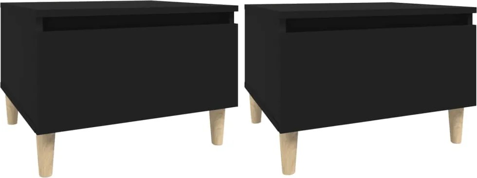 vidaXL Mese laterale, 2 buc., negru, 50x46x35 cm, lemn compozit