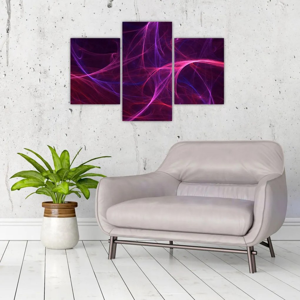 Tabloul abstract cu linii curbe (90x60 cm)