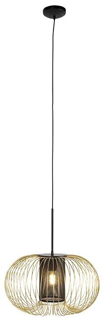 Lampă suspendată de design aurie cu negru 50 cm - Marnie