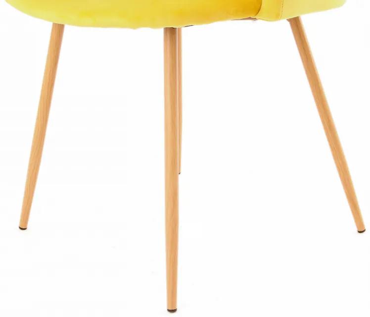 Set 2 scaune tapitate Celina galbene