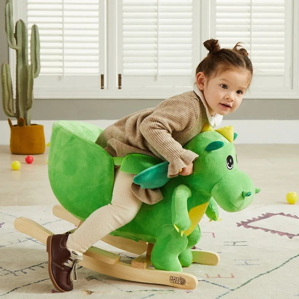 Spielwerk Balansoar DINO cu centură de siguranță, verde