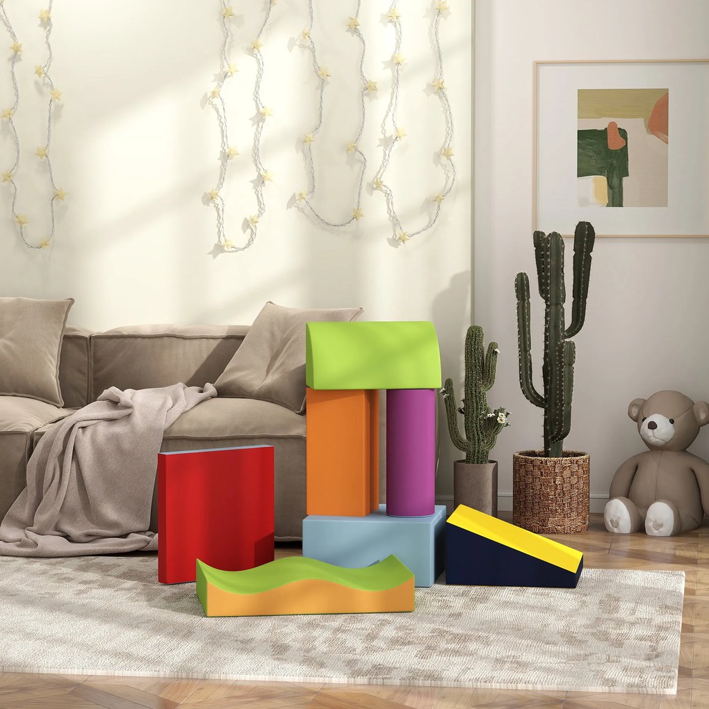 HOMCOM, 7 PCS module motricitate bebeluși, parcurs motricitate din spumă EPE, pentru preșcolari, multicolor | Aosom Romania