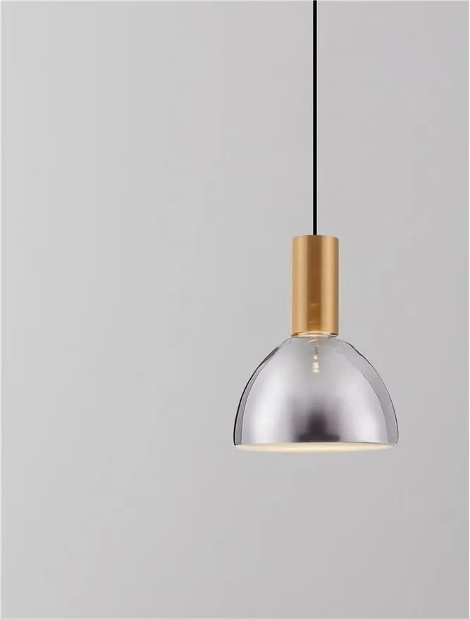 Pendul LED modern, Metal, Sticla, Fumuriu, Voi