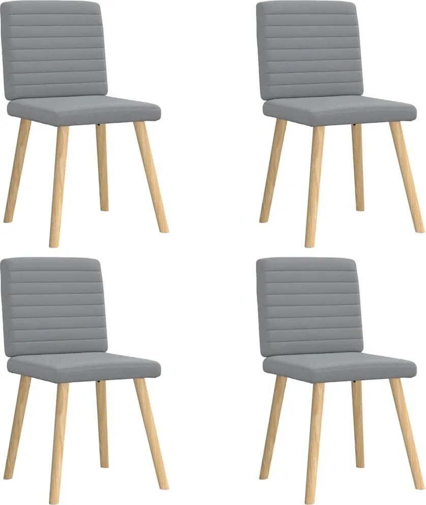 vidaXL Scaune de bucătărie pivotante, 4 buc., gri deschis, textil