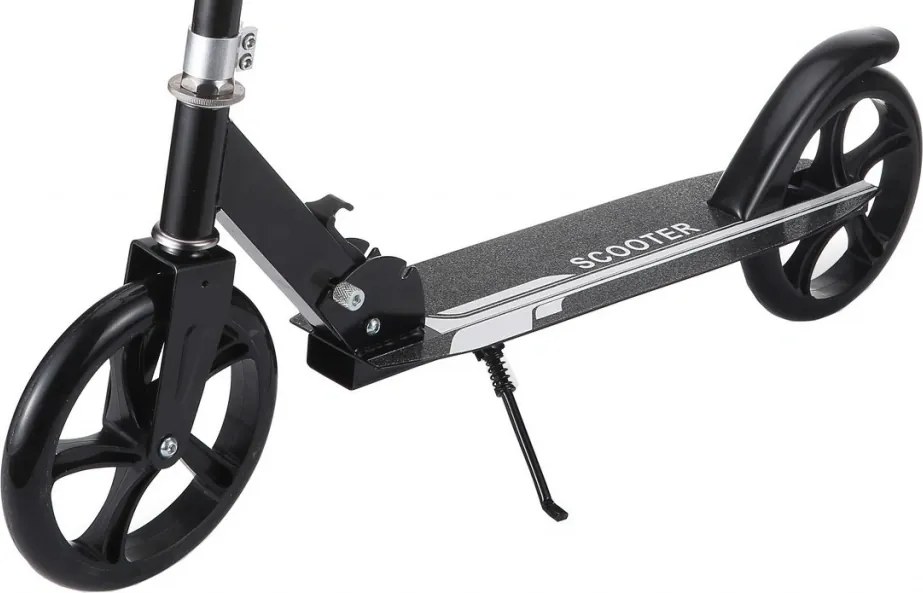 Trotineta copii si adolescenti NOVOKIDS™ Fusion EVO PRO, Maxim 100 kg, Functie Super Brake, Maner reglabil pe inaltime, Diametru roata 200 mm, Negru